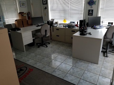 Clean office floor and work area